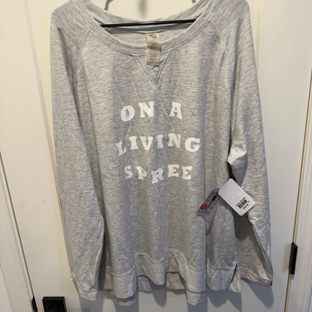Shape FX White Heather Sweatshirt and matching jogger pant